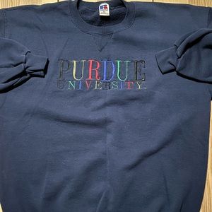 🛑SOLD🛑Vintage Purdue University Spellout Block Crewneck Sweater